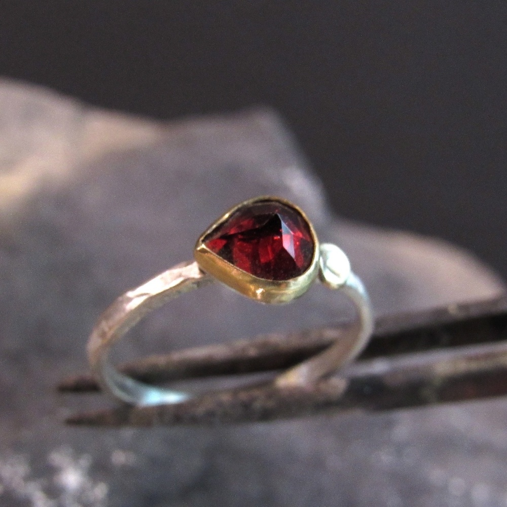 14k solid yellow gold and sterling silver ring. - Picture 5 of 8